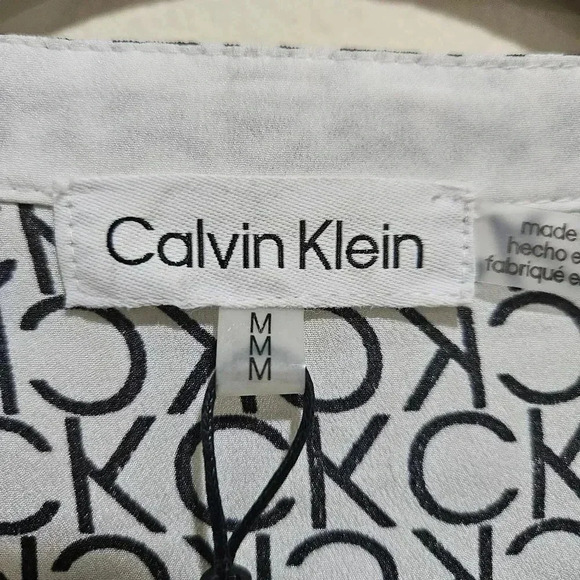 Calvin Klein Roll Tab Sleeve Blouse - Picture 3 of 3